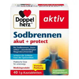 Doppelherz pálení žáhy akutní + protect žvýkací tablety, 40 ks