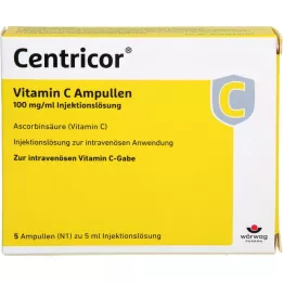 CENTRICOR Ampulky vitaminu C 100 mg/ml injekční roztok, 5X5 ml