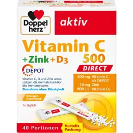 DOPPELHERZ Vitamin C 500+Zinek+D3 Depot DIRECT Pel., 40 ks