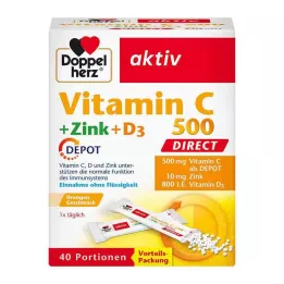 DOPPELHERZ Vitamin C 500+Zinek+D3 Depot DIRECT Pel., 40 ks