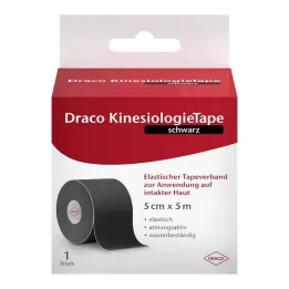 Draco kineziologický tejp 5 cm x 5 m černý, 1 kus
