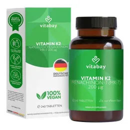 Vitamin K2 200 µg MK-7 veganských tablet, 240 ks
