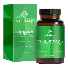Magnesium Malate 1000 mg veganské vysokodávkové tablety, 180 ks