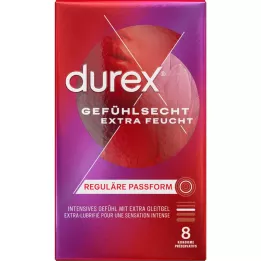 DUREX Extra vlhké kondomy se skutečným pocitem, 8 kusů