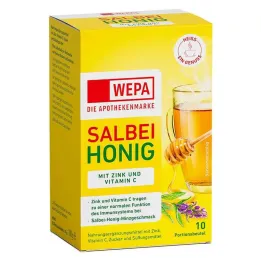 Wepa šalvěj + med + vitamín C + zinkový prášek, 10X10 g