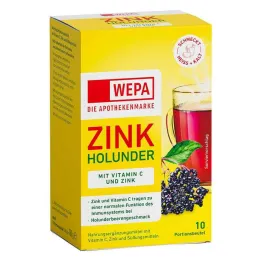 Wepa zinkový bez + vitamín C + zinkový prášek bez cukru, 10x10 g