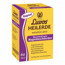 Luvos léčivá hlína extra jemné kapsle na akutní žaludeční problémy související s kyselinou, 60 kusů