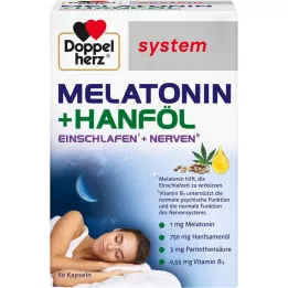DOPPELHERZ Kapsle se systémem melatonin + konopný olej, 60 ks