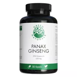 GREEN NATURALS Panax Ginseng vysokodávkové veganské kapsle, 180 ks