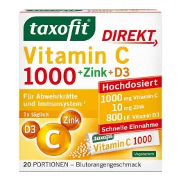 Taxofit Vitamin C 1000 + Zinek + D3 Direct Granule, 20 ks