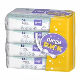 Bella baby Happy vlhčené ubrousky citlivé, 4x56 kusů