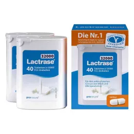 Lactrase 32 000 Fcc tablety dělitelné v dávkovači (2x40 kusů)
