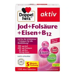 Doppelherz Jód + kyselina listová + železo + B12 tablety, 150 ks