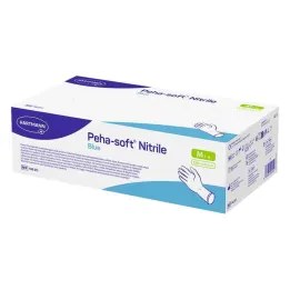 Peha-Soft nitrilové modré vyšetřovací rukavice nesterilní pf M, 150 kusů