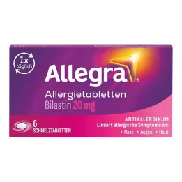 Allegra tablety na alergii 20 mg rozpouštěcí tablety, 6 ks
