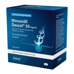 Minoxidil Dexcel 50 mg / ml sprej pro použití na vlasovou pokožku, 3x60 ml