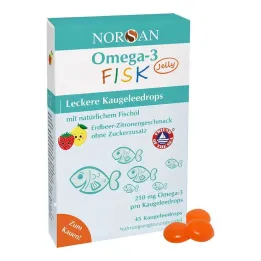 Norsan Omega-3 Fisk Jelly pro děti dražé, 45 kusů