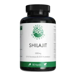 Green Naturals Shilajit 1300 mg vysokodávkové veganské kapsle, 180 kusů
