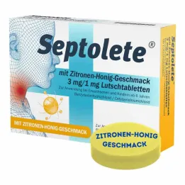 Septolete s příchutí citron-med 3 mg/1 mg pastilky, 16 ks