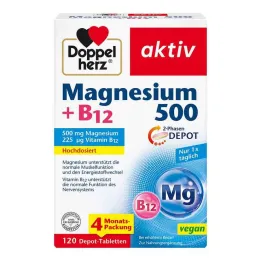 Doppelherz Magnesium 500 + B12 2-fázové depotní tablety, 120 ks