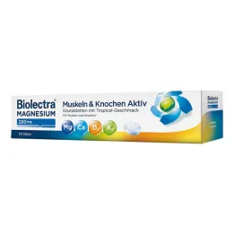 Biolectra Magnesium 250 mg Svaly &amp; Bones Aktivní žvýkací tablety, 30 ks