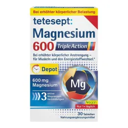 Tetesept Magnesium 600 Triple Action potahované tablety, 30 ks
