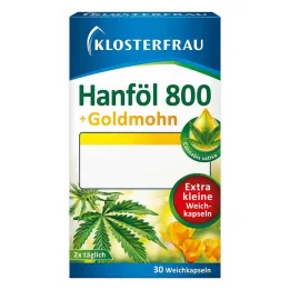 Klosterfrau konopný olej 800 mg + zlatý mák měkké tobolky, 30 ks