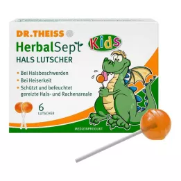 DR.THEISS HerbalSept Neck Lollipops Kids 6 ks bonbonů, 6 ks