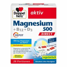 Doppelherz Magnesium 500 + B12 + D3 Depot Direct Pellets, 20 ks