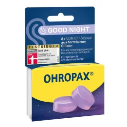 Ohropax Good Night silikonové špunty do uší, 8 kusů