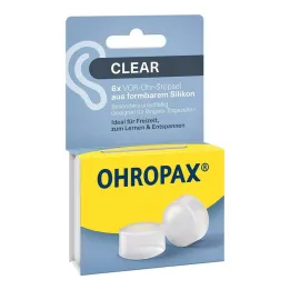 Ohropax čiré silikonové špunty do uší, 6 ks