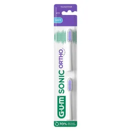 GUM Náhradní kartáčkové hlavice Sonic Ortho, 2 ks