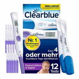 Clearblue kombinované balení ovulačního a těhotenského testu, 12 ks