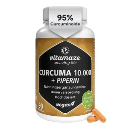 Curcuma 10 000 + piperin vysokodávkové veganské kapsle, 90 ks