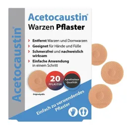 Acetocaustinové náplasti na bradavice, 20 kusů