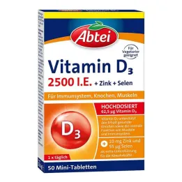 Abbey Vitamin D3 2500 IU Mini tablety, 50 ks