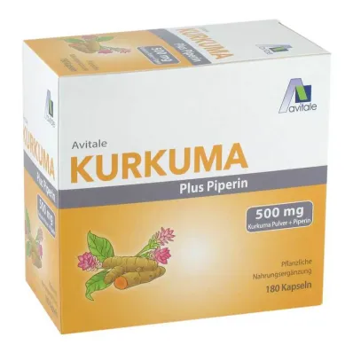 Kurkuma 500 mg + piperinové kapsle, 180 ks