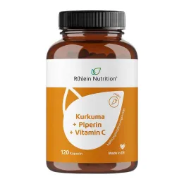 Veganské kapsle s kurkumou 95% kurkuminu + piperinu + vitamínu C, 120 kapslí