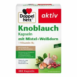 Doppelherz česnekové kapsle se jmelím + hloh + vitamín B1, 480 kusů