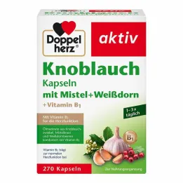 Doppelherz česnekové kapsle se jmelím + hloh + vitamín B1, 270 kusů