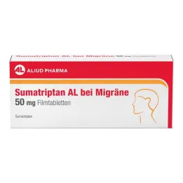 Sumatriptan AL na migrény 50 mg potahované tablety, 2 ks