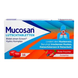 Mucosan pastilky červené ovoce, 16 ks