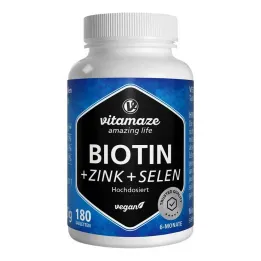 Biotin 10 mg vysoká dávka + tablety zinku + selenu, 180 ks