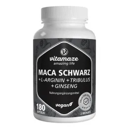 Maca Black + Tribulus + Ginseng Complex Capsules, 180 ks