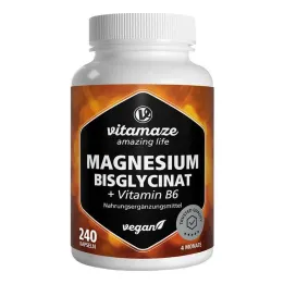 Magnesium bisglycinate + vitamin B6 kapsle, 240 kusů